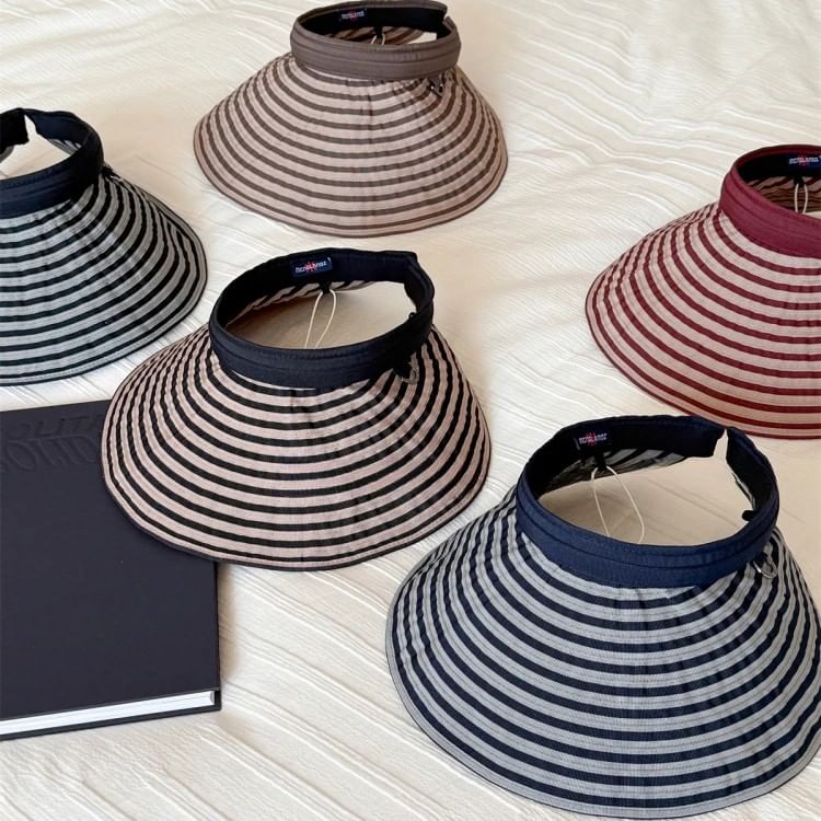 Striped Visor Brim Wide