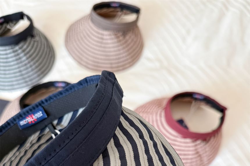 Striped Visor Brim Wide