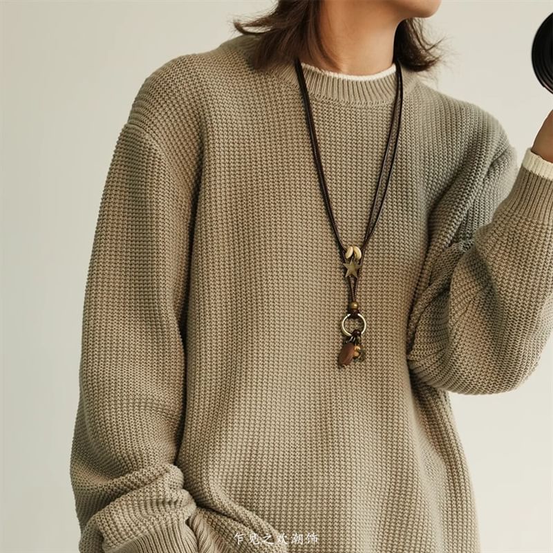 Pendant Necklace Bead Star Layered Cord