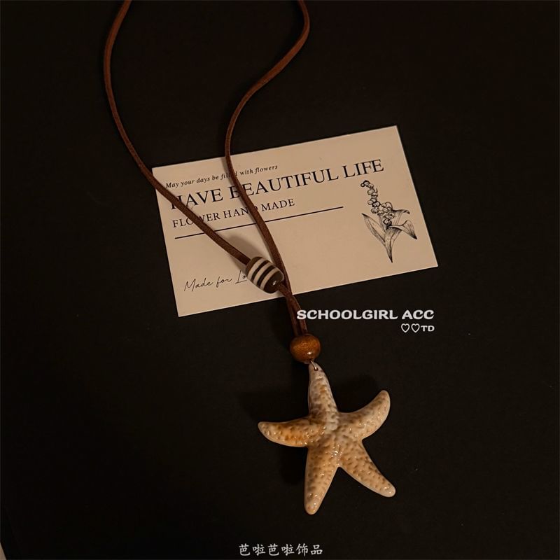 Pendant Cord Necklace Bead Starfish