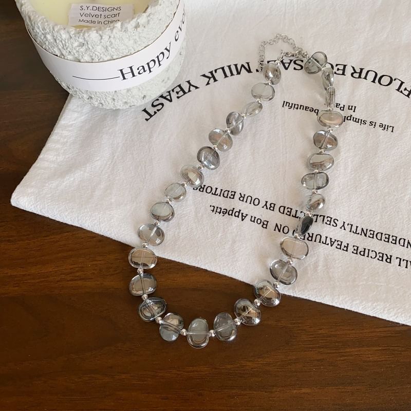 Choker Crystal Faux Pendant Station Heart