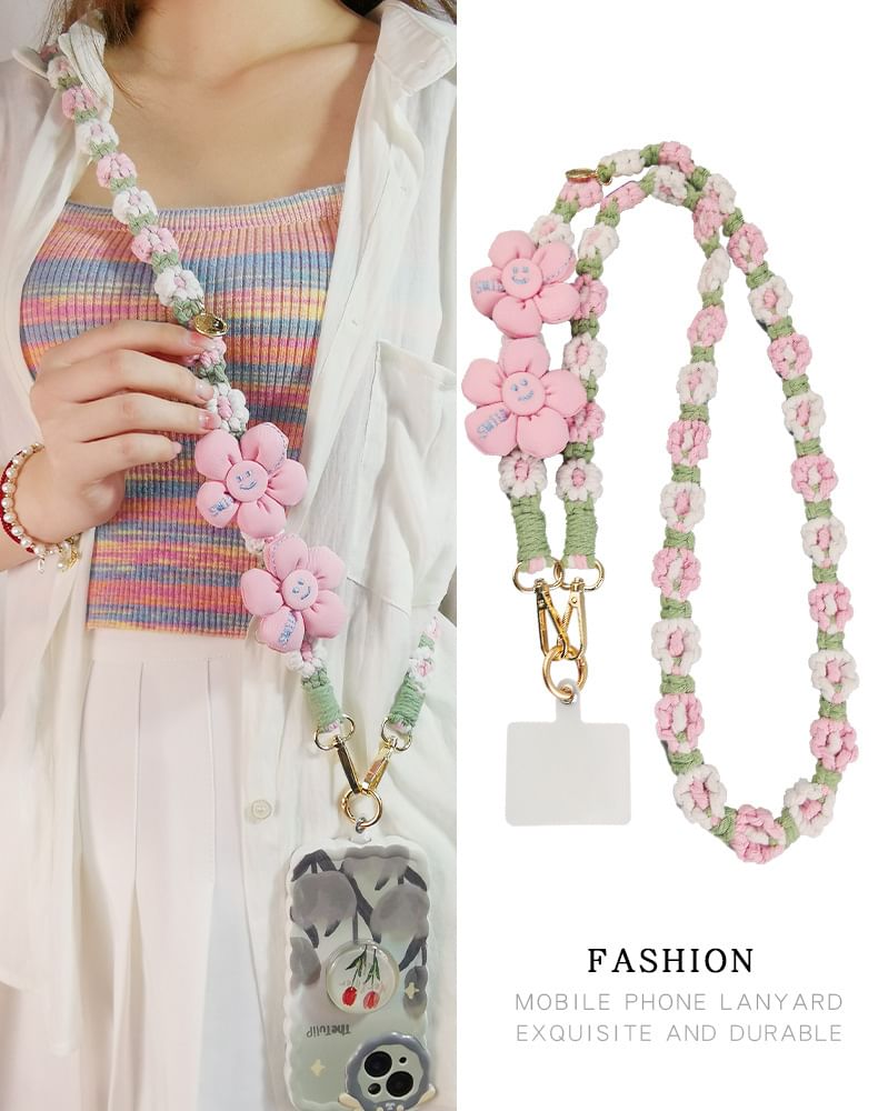 Phone Pad Flower with Lanyard