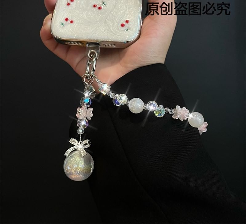 Lanyard Faux Phone Pad Pearl with