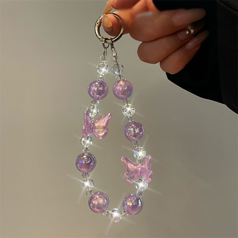 Lanyard Beaded Butterfly Phone
