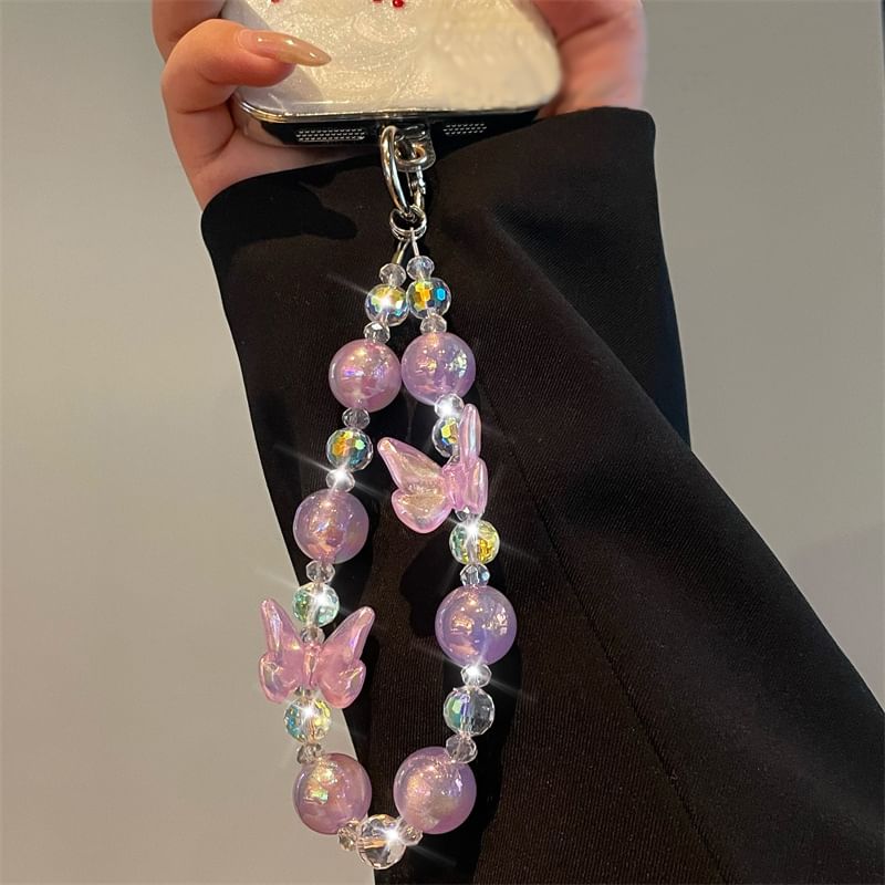Lanyard Beaded Butterfly Phone