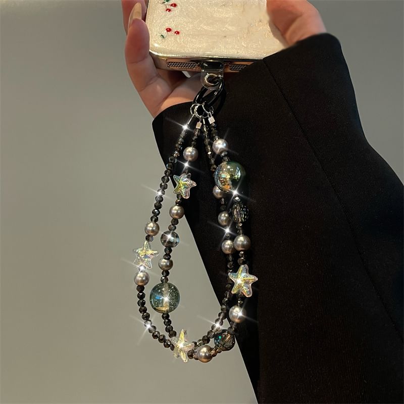 Star Lanyard Pearl Faux Phone