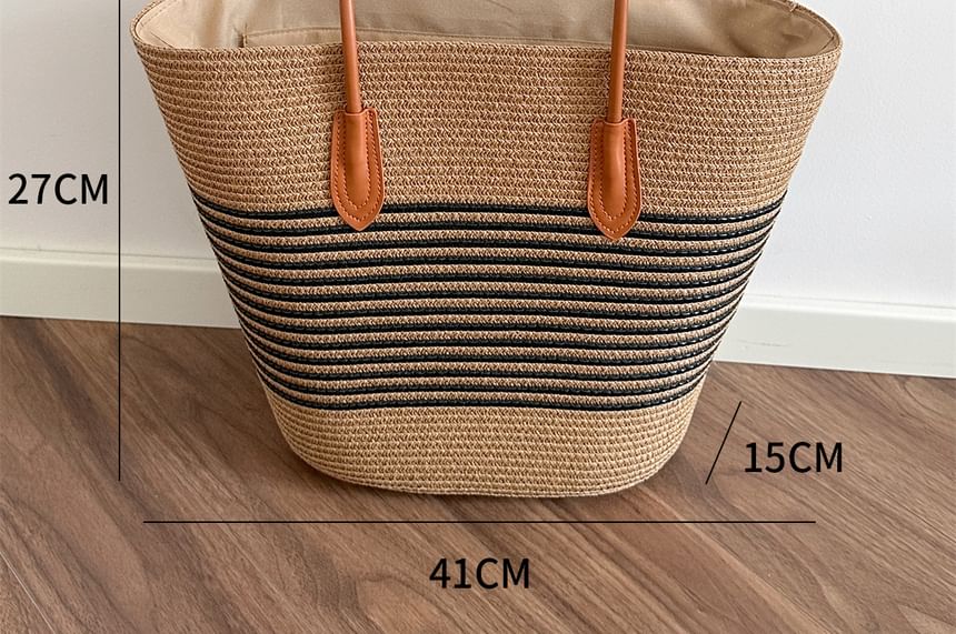 Tote Straw Striped Bag