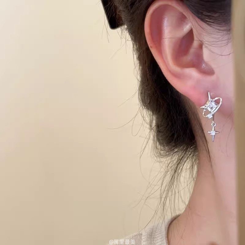 Star Drop Earring CZ