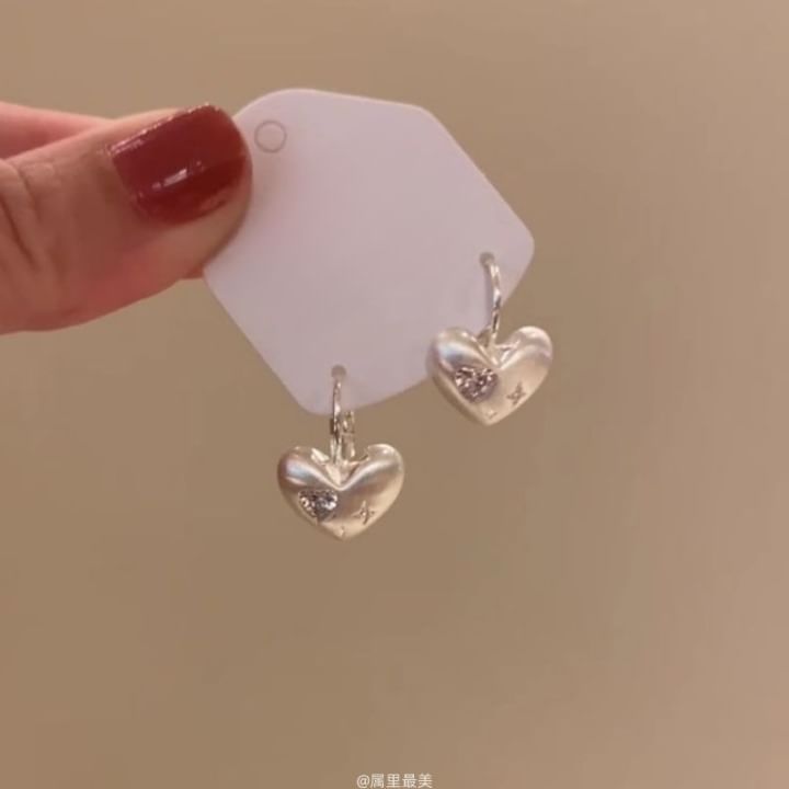 CZ Earring Drop Heart