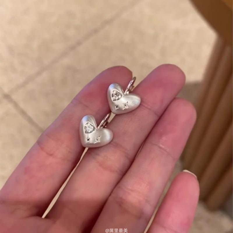CZ Earring Drop Heart