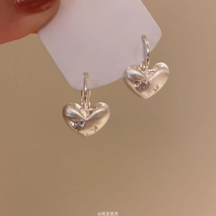 CZ Earring Drop Heart