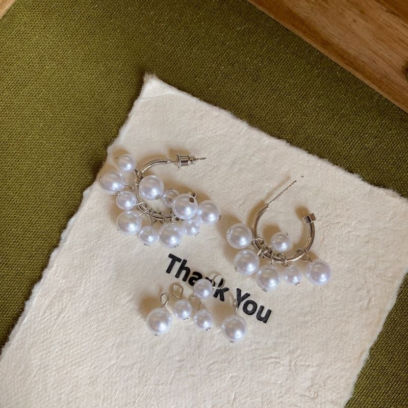 Earring Pearl Faux Hoop