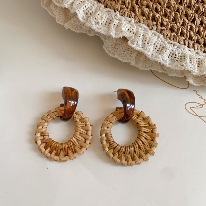 Earring Hoop Drop Woven