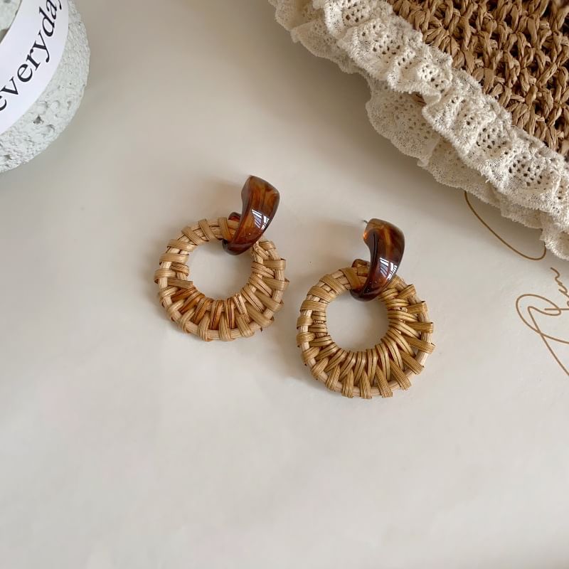Earring Hoop Drop Woven