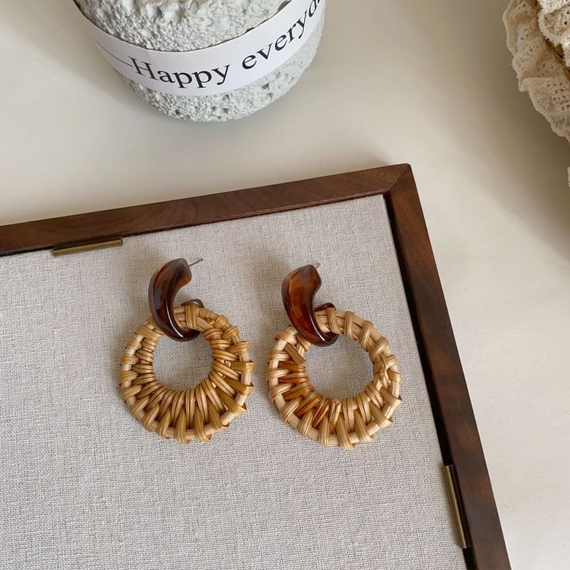 Earring Hoop Drop Woven