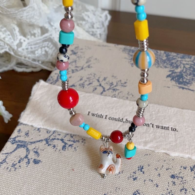 Necklace Cat Bead Pendant