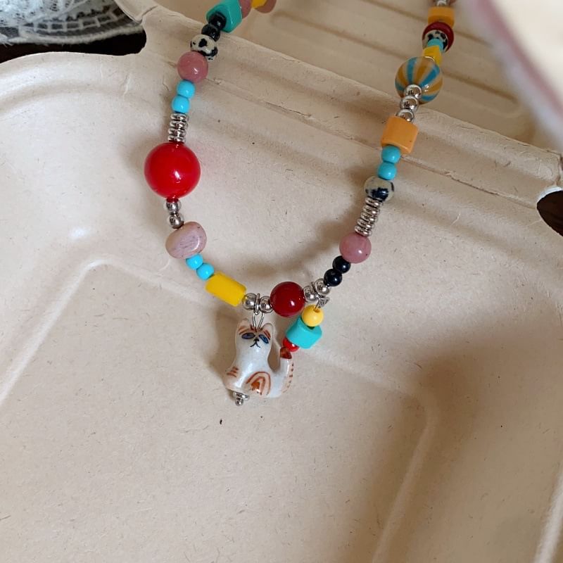 Necklace Cat Bead Pendant