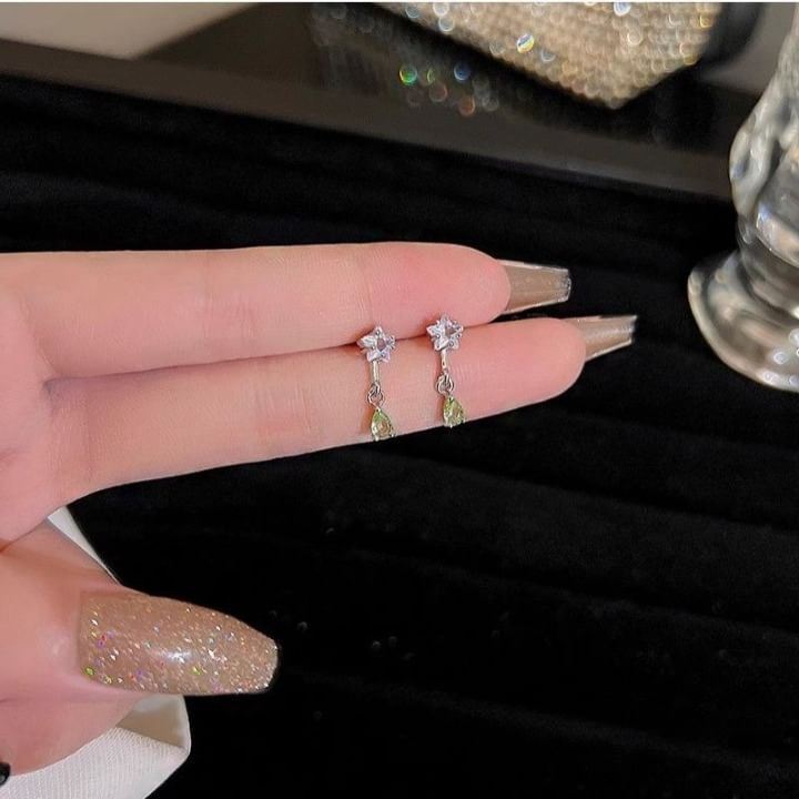 Drop CZ Star Earring