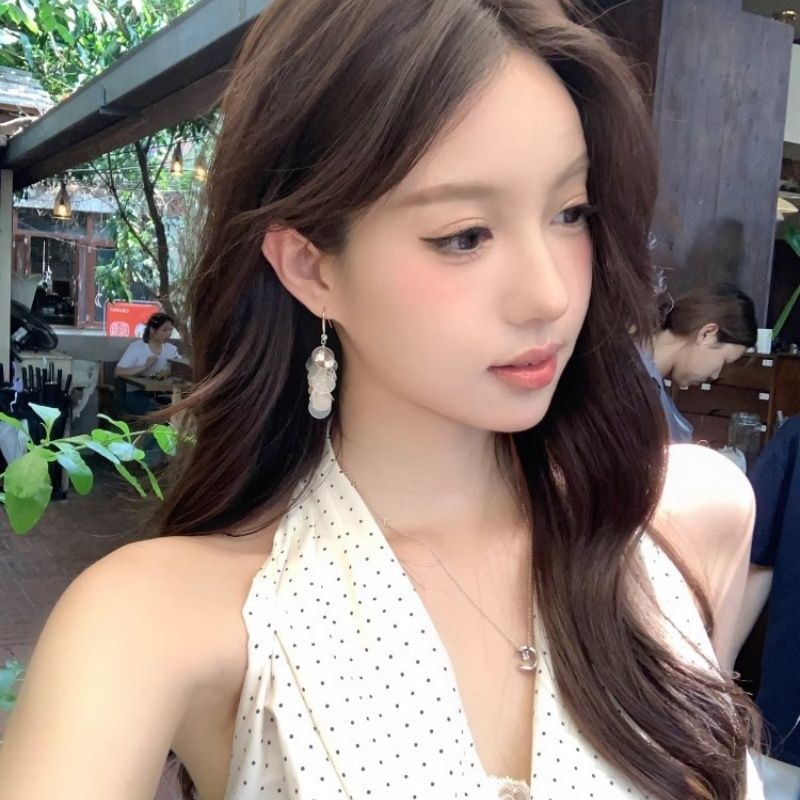 Shell Dangle Hook Disc Earring