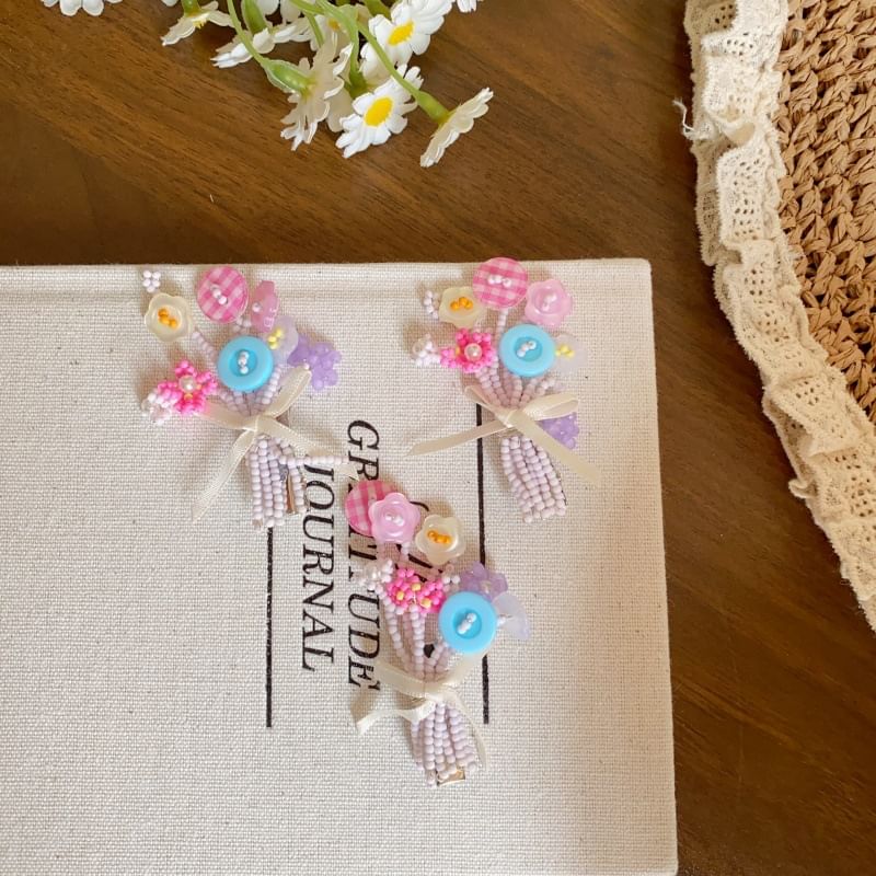 Clip Flower Bow Hair Bead