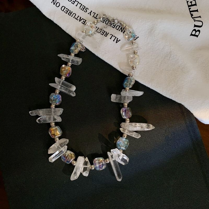 Faux Necklace Crystal Bead