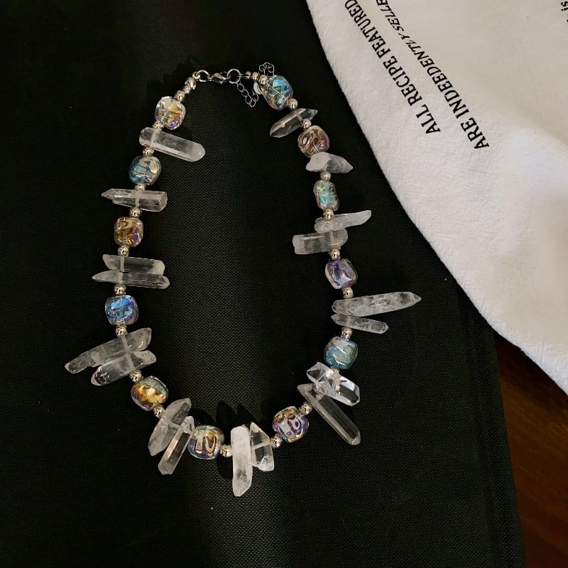 Faux Necklace Crystal Bead