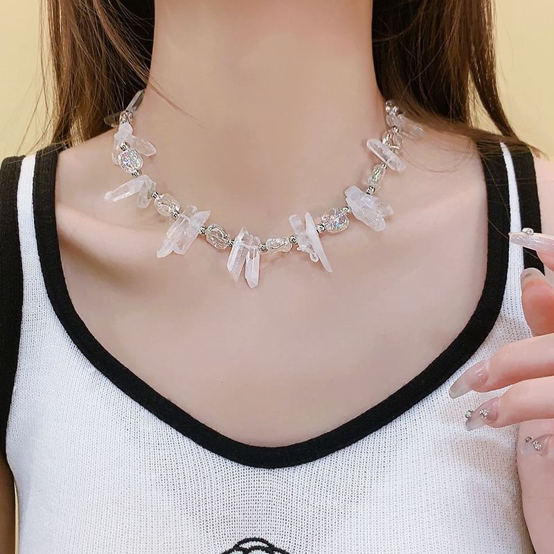 Faux Necklace Crystal Bead