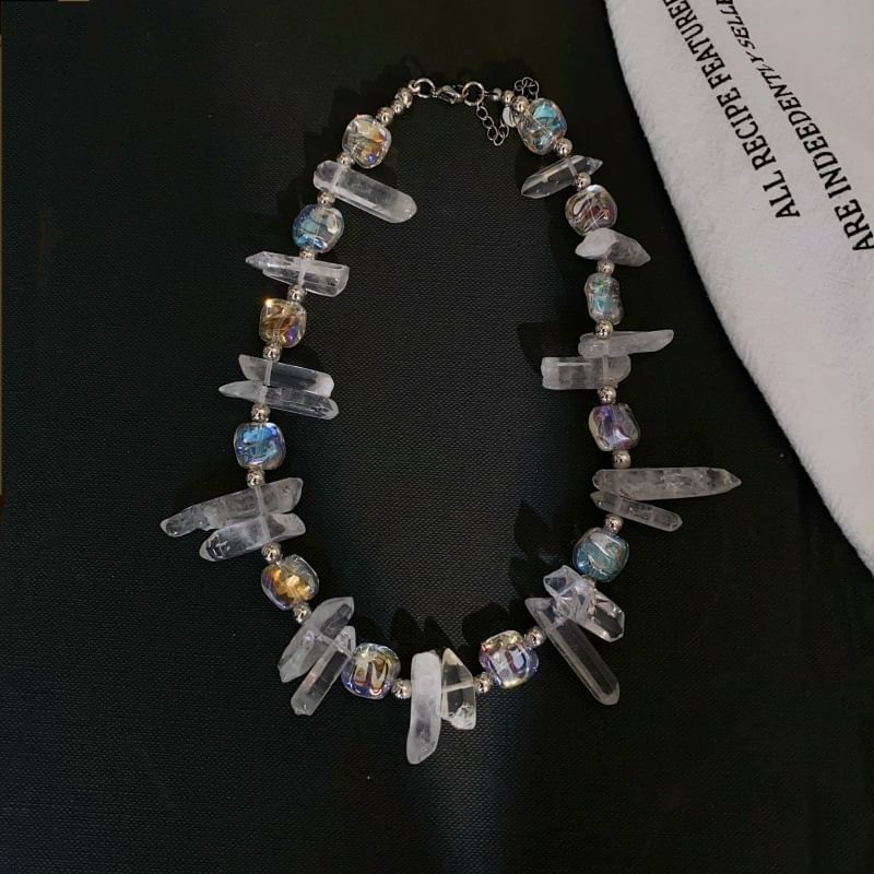 Faux Necklace Crystal Bead
