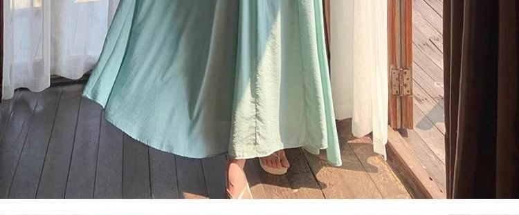 Strap A-Line Dress Accent Spaghetti Maxi Floral