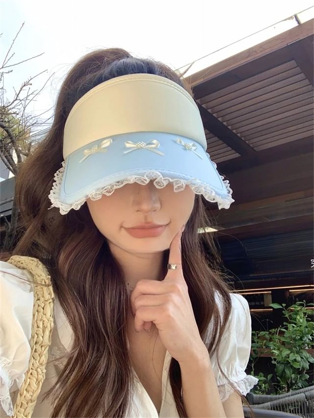 Trim Visor Lace Bow Sun