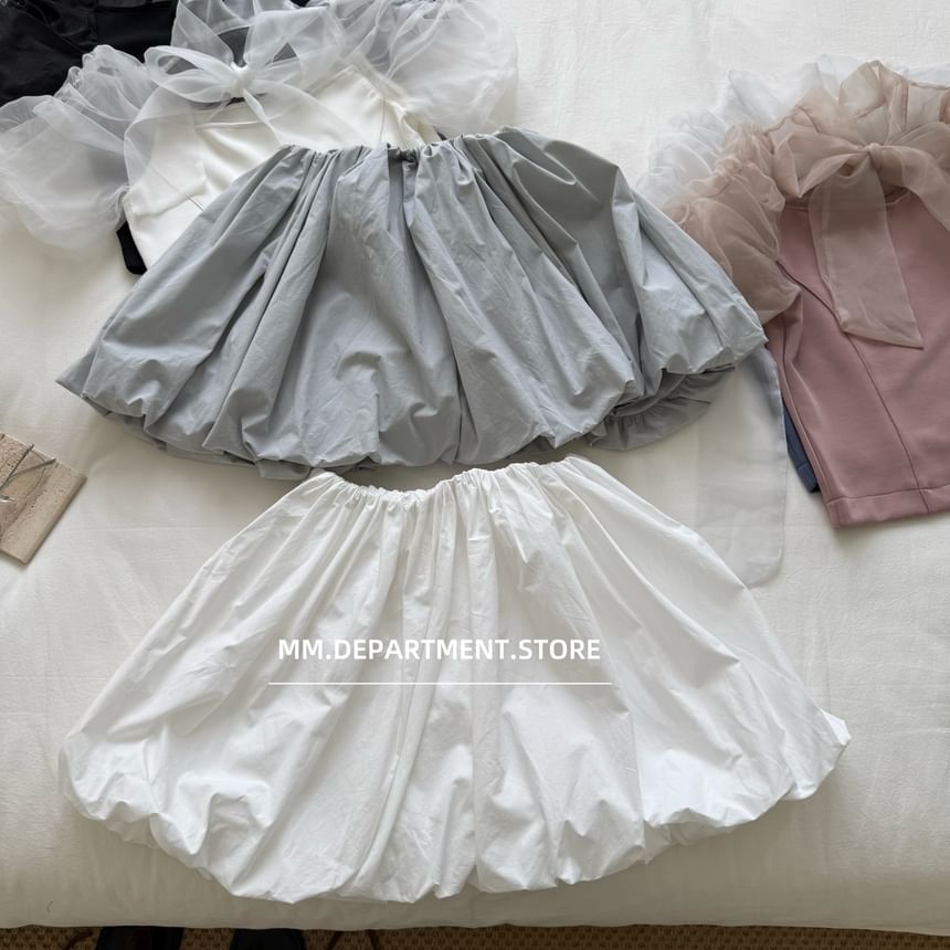High Mini Skirt Rise Plain A-Line