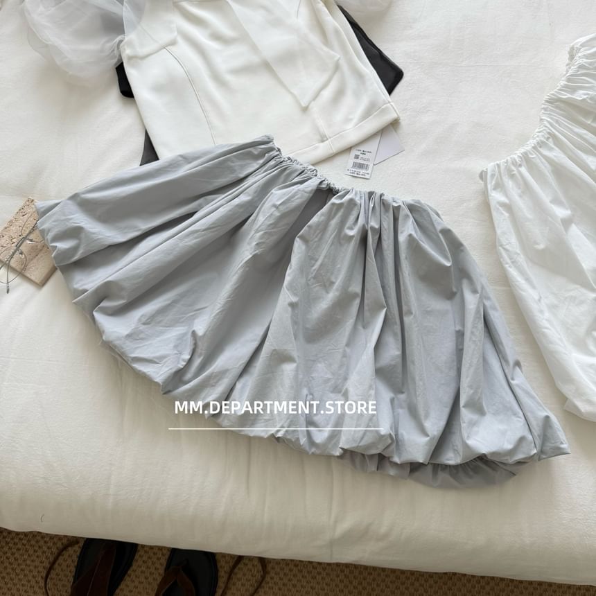High Mini Skirt Rise Plain A-Line