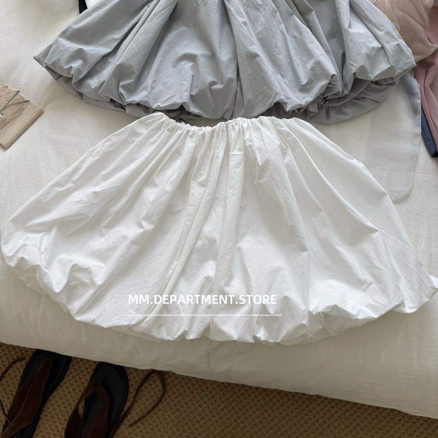 High Mini Skirt Rise Plain A-Line