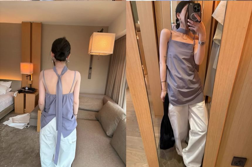 Square Plain Cami Neck Top