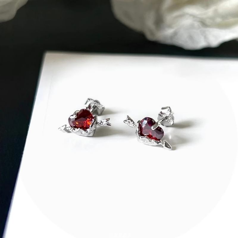 Stud Rhinestone Ear Heart