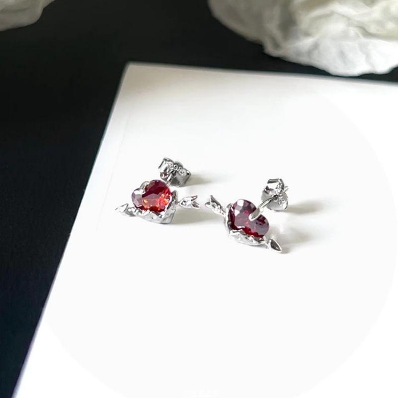Stud Rhinestone Ear Heart