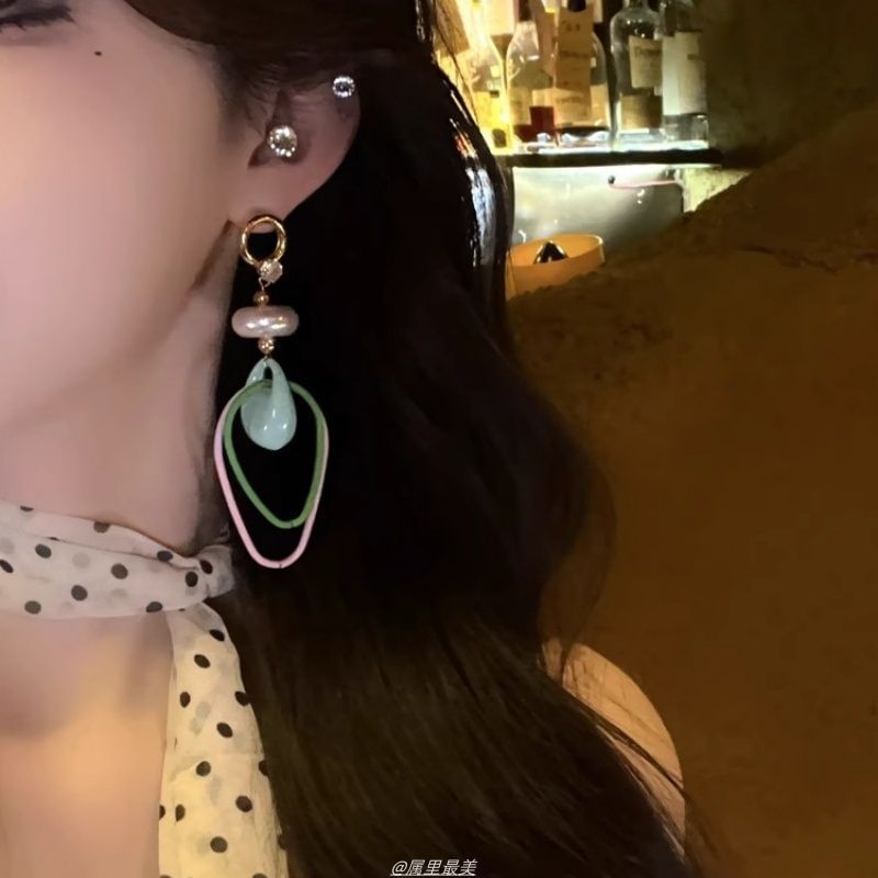 Rhinestone Faux Pearl Earring Drop