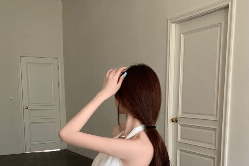 Mini Halter Ruched Dress Sleeveless