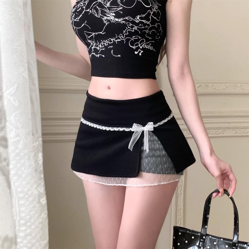 Rise Low Mini Skirt Overlay