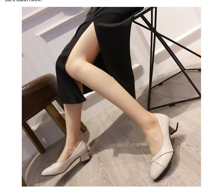 Heel Pointed Pumps Toe Block