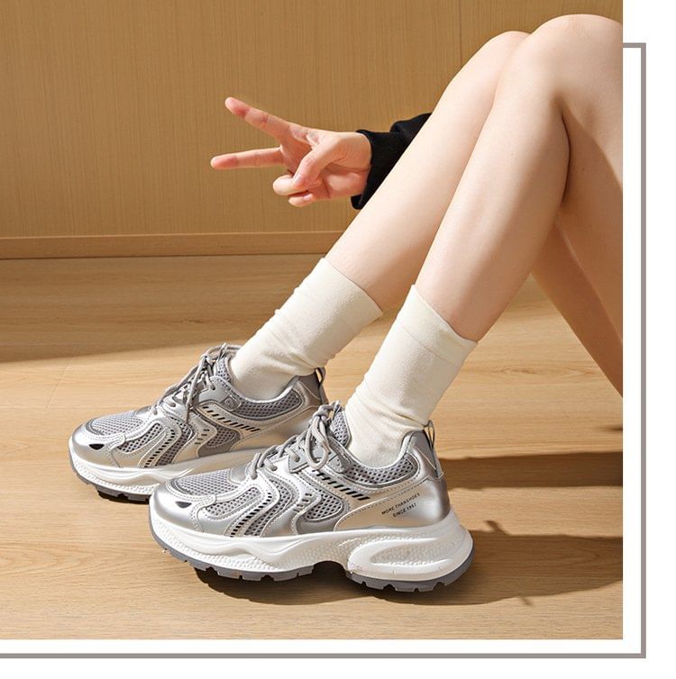 Sneakers Mesh Platform Panel