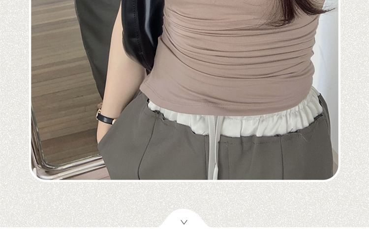 Mock Plain Neck Top Sleeveless