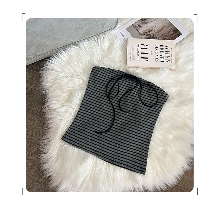 Tube Top Striped Crop