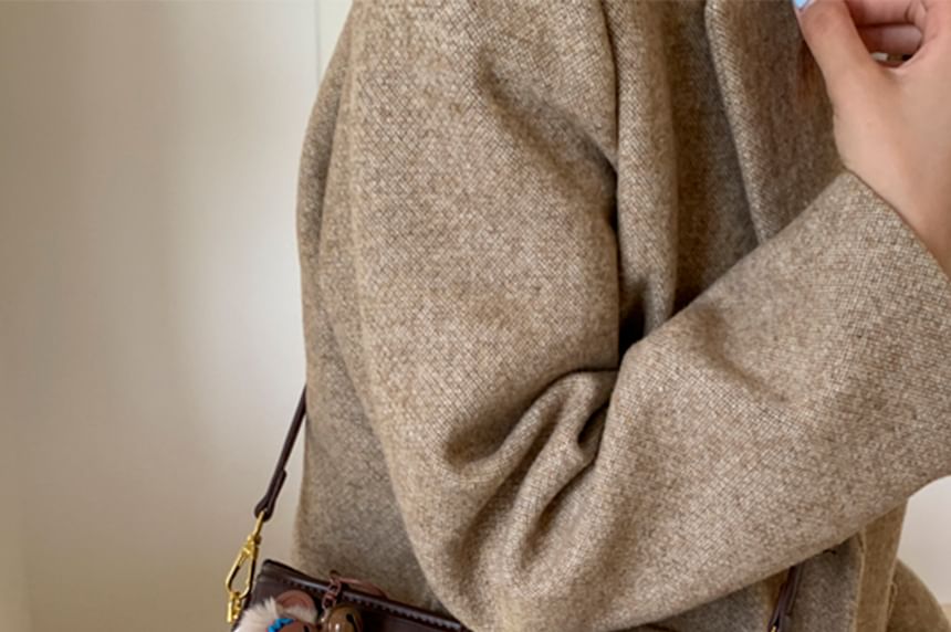 Piped Leather Faux Crossbody Bag