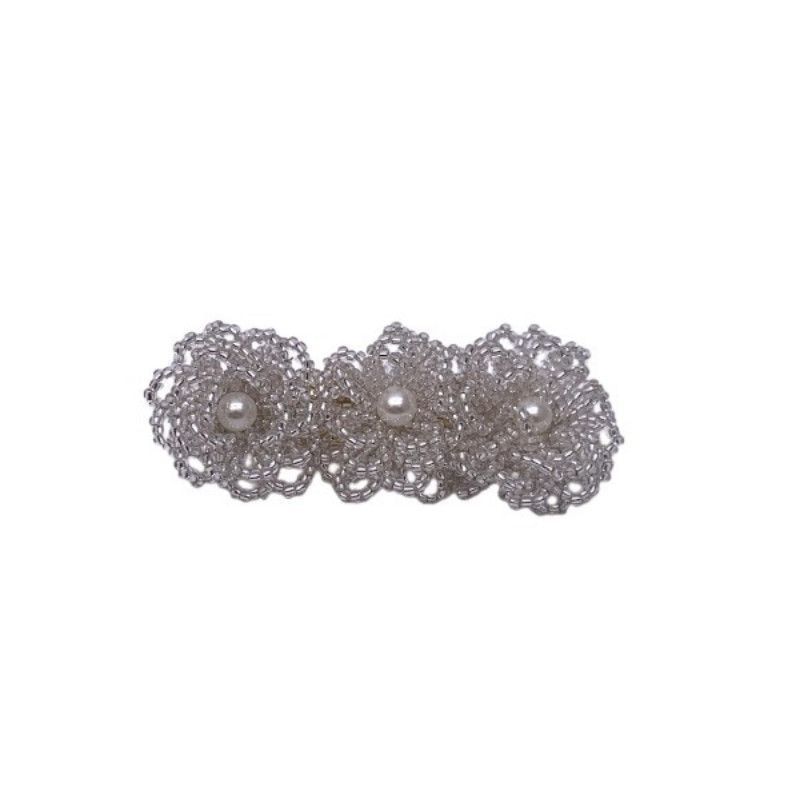Alloy Floral Crystal Hair Pearl Faux Clip