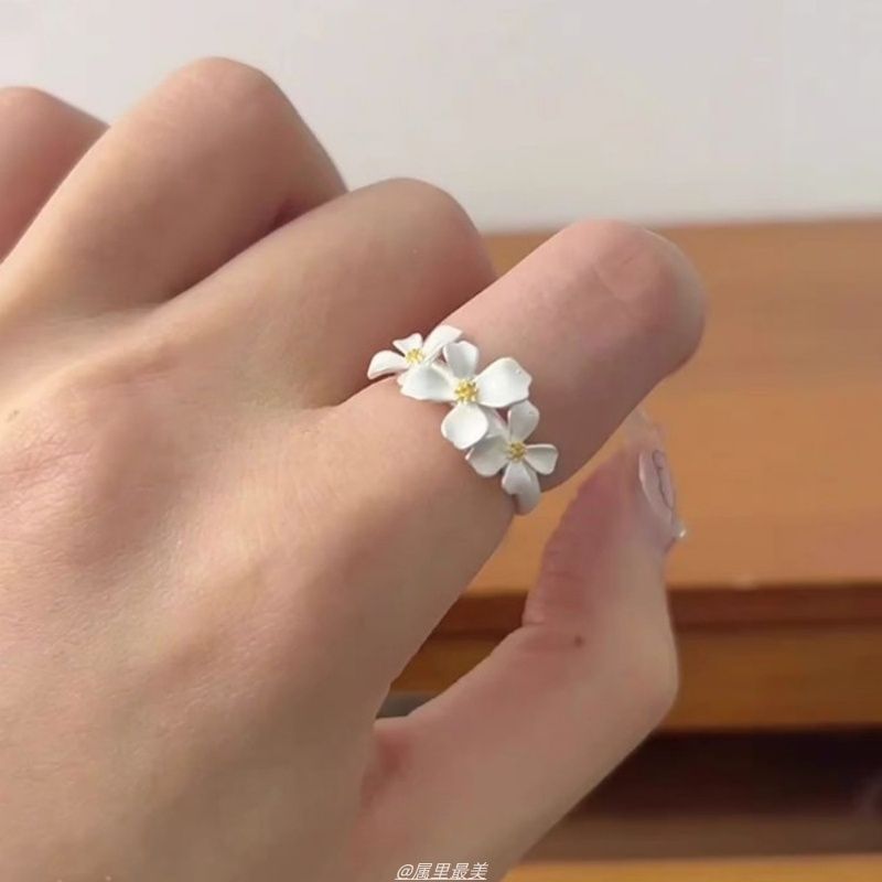 Ring Floral Alloy Open