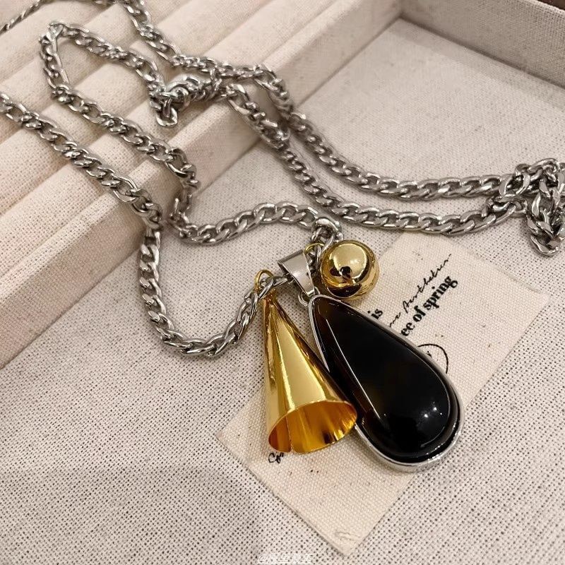Resin Necklace Pendant Droplet Chain Cuban