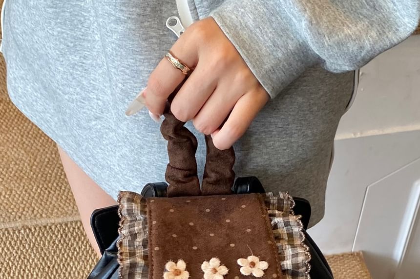 Panel Small Dotted Ruffle Floral Backpack