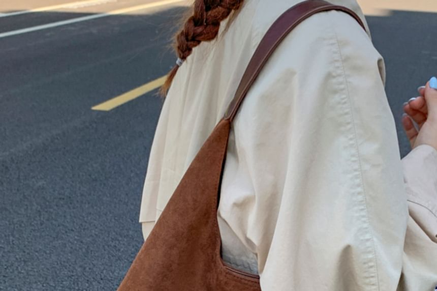 Suede Pouch Bag Tote Faux With