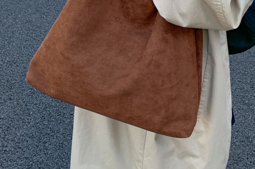 Suede Pouch Bag Tote Faux With